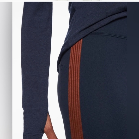 Athleta Track Tux Tights in Navy, Size Medium - Picture 2 of 6